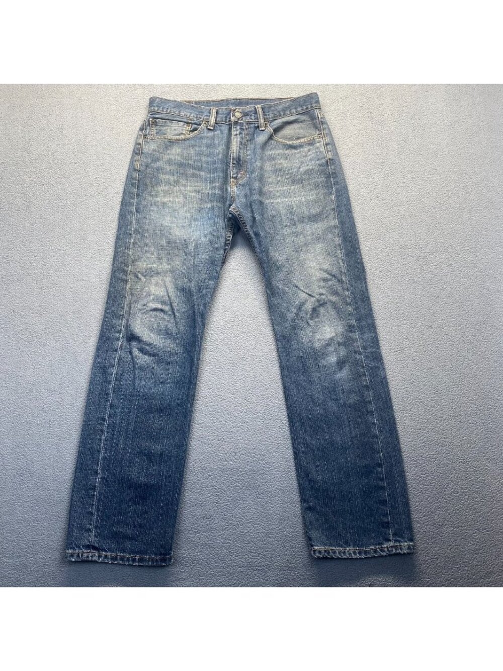 Levis 505 Jeans Mens 34x32 Light Wash Blue Straight Leg Stretch Denim Mid Rise